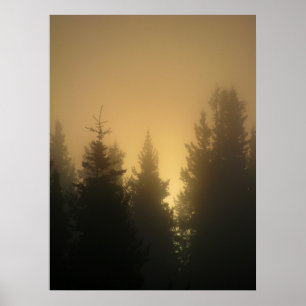 Affiche de lever de soleil d'automne