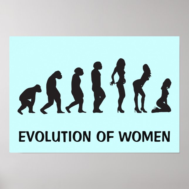 Affiche de l'évolution des femmes amusante (Devant)