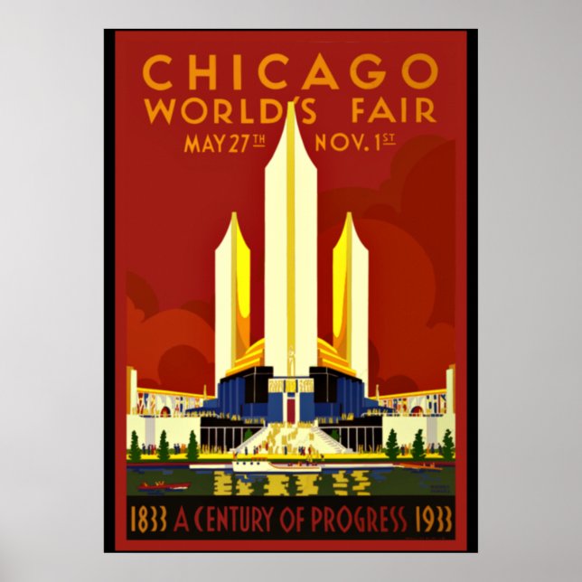 Affiche de l'Expo Mondiale de Chicago, 1933 (Devant)