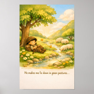 Affiche de l'histoire du Psaume 23 | Art mural de