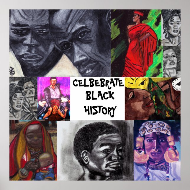 AFFICHE DE L'HISTOIRE NOIRE NEGRO COLLAGE (Devant)