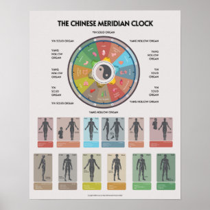 Affiche de l'horloge des organes des méridiens de 