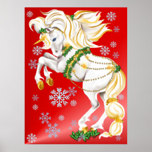 Affiche de licorne de Noël