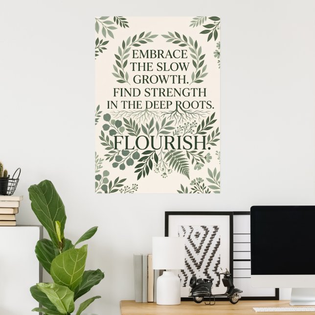 Affiche de ligne artistique abstraite boho terraco (Bureau à domicile)