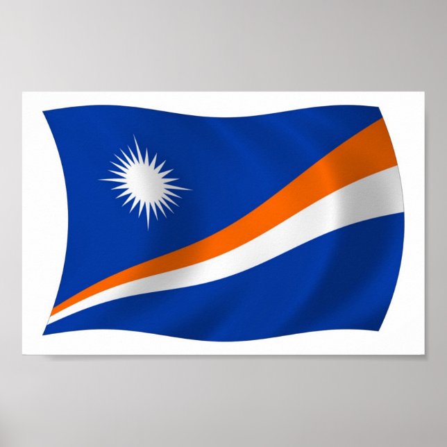 Affiche de l'impression du drapeau des Îles Marsha (Devant)