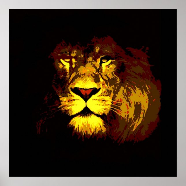 Affiche de lion imprimée (Devant)