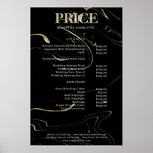 Affiche de liste de prix de marbre moderne