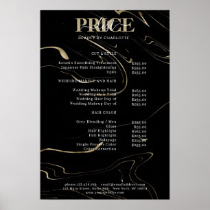 Affiche de liste de prix de marbre moderne