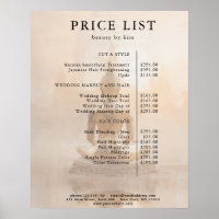 Affiche de liste de prix du Salon Golden Buddha