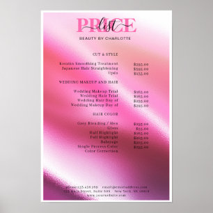 Affiche de liste de prix Modern Glam