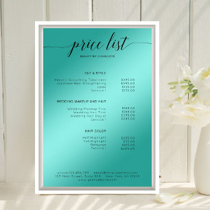 Affiche de liste de prix Modern Green-Glow (Imiter
