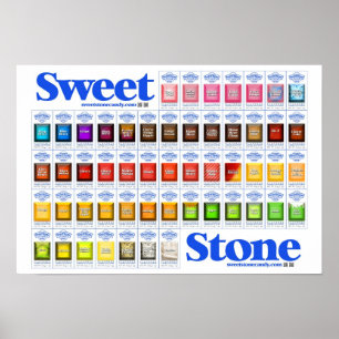 Affiche de liste de saveur de sucrerie de
