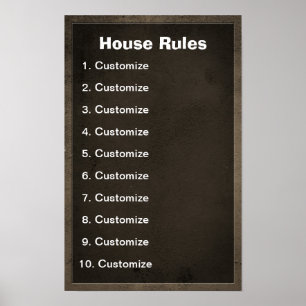 Affiche de liste "Règles de la Chambre"