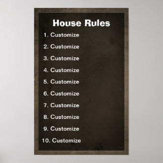 Affiche de liste "Règles de la Chambre"