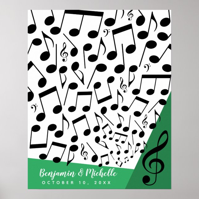 Affiche de livre d'or Notes de Musique - 50 espace (Devant)