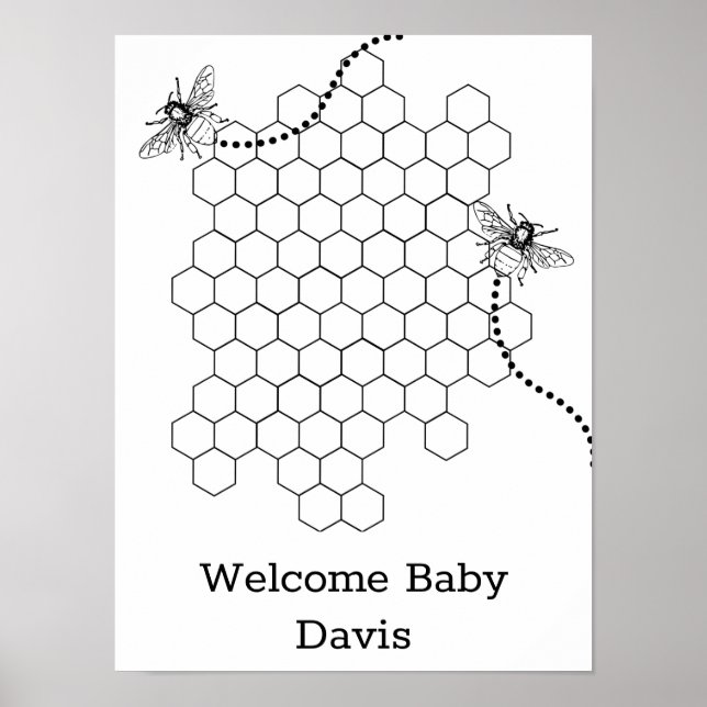 Affiche de livre d'or pour Baby Shower (Devant)