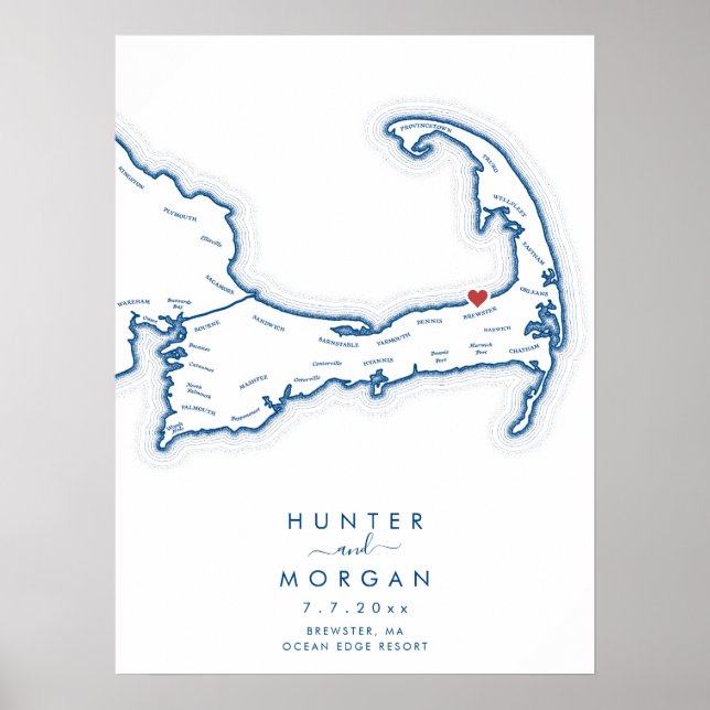 Affiche de livre d'or pour mariage au Ocean Edge R (Devant)
