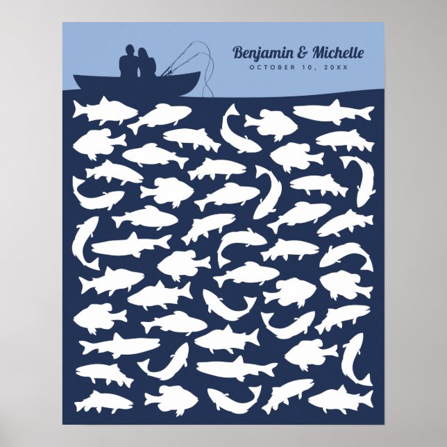 Affiche de livre d'or pour pêche - 50 signatures (Devant)