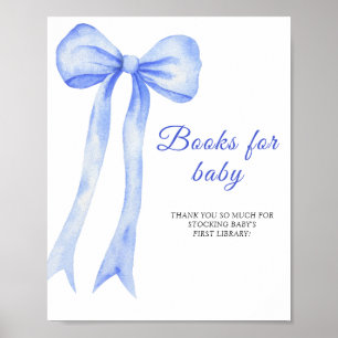 Affiche de livres pour bébé à ruban bleu