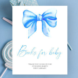Affiche de livres pour bébé avec un nœud bleu