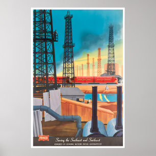 Affiche de locomotive d'art de train Chemin de fer