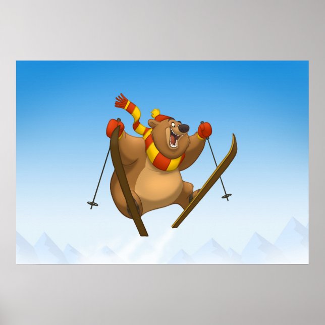 Affiche de l'ours de ski (Devant)