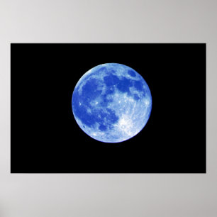 Affiche de lune bleue