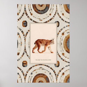 Affiche de lynx marchant Impression  Mur de faune 
