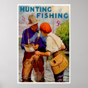 Affiche de magazine de pêche Art chasse et pêche