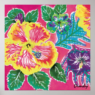 Affiche de magenta de ketmie de vacances