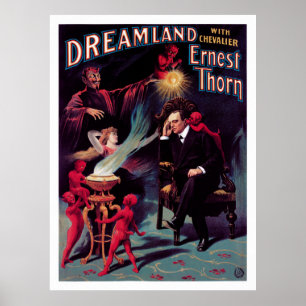 Affiche de magicien Vintage Ernest Thorn 1899 rest