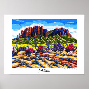 Affiche de majesté de montagnes de superstition