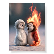 Affiche de manchot Amber & Frosty Fire and Ice