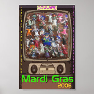 Affiche de mardi gras de poupée de vaudou