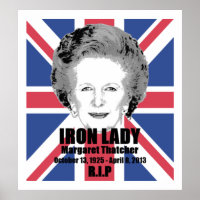 Affiche de Margaret Thatcher Iron Lady R.I.P