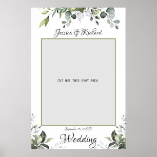 Affiche de mariage à l'aquarelle d'eucalyptus