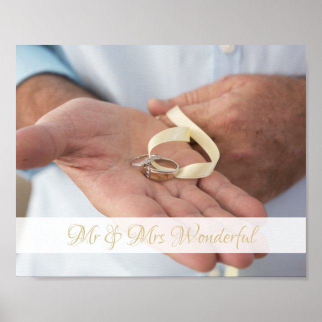 Affiche de mariage avec nom et photo personnalisés (Devant)