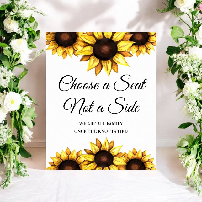 Affiche de mariage avec tournesol Choisissez un si (Créateur téléchargé)