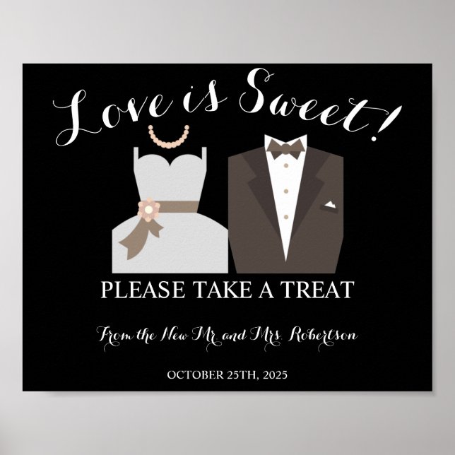 Affiche de mariage B & G Love is Sweet pour la fêt (Devant)