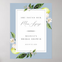 Affiche de mariage Botanical Lemons Main Squeeze