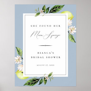 Affiche de mariage Botanical Lemons Main Squeeze