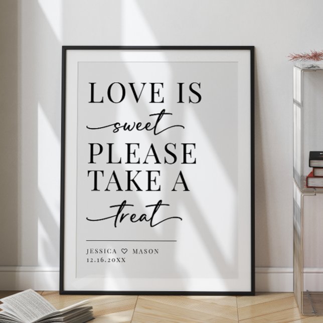 Affiche de mariage Minimaliste amour est une douce (Créateur téléchargé)