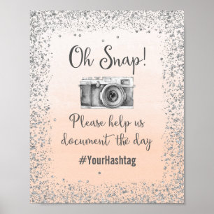 Affiche de mariage Oh Snap Hashtag