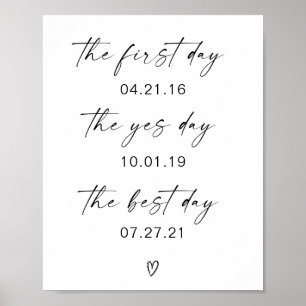 Affiche de mariage Premier Jour Oui Jour Meilleur