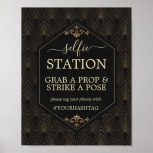 Affiche de mariage Royal Gold Black Gatsby