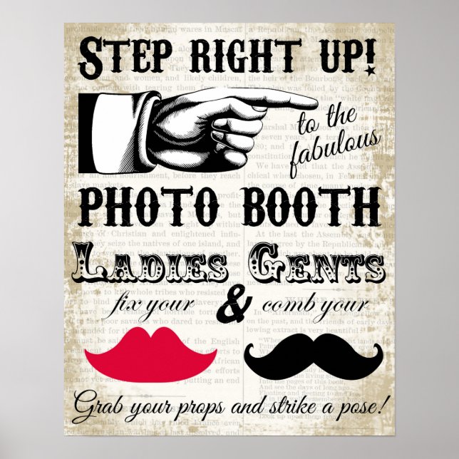 affiche de mariage stand de photobooth (Devant)