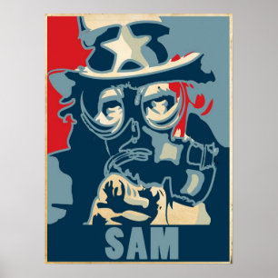 Affiche de masque de gaz d'Oncle Sam
