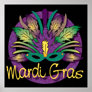 Affiche de masque de mardi gras