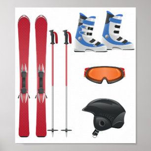 Affiche de matériel de ski