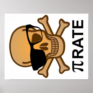 Affiche de maths drôle de pirate Pi Géométrie Geek